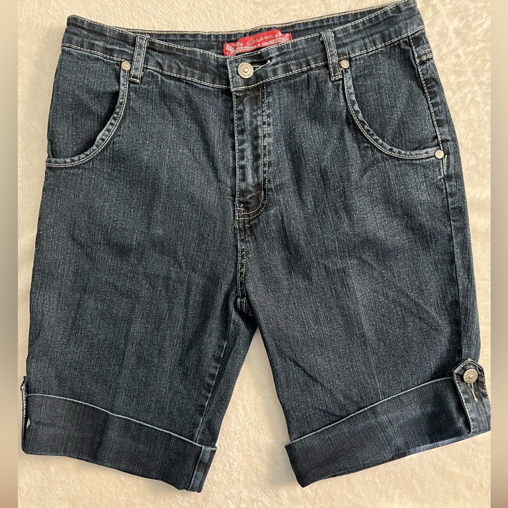 COS Cuffed Denim Four Pocket Jean Shorts, Size 10